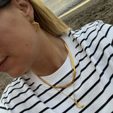 Titaniahalsband med hamrat månhänge