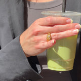 Vivienne rustik grov ring med zirkonia