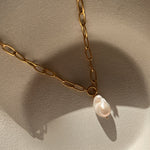 Sienna halskæde med ferskvandperle vedhæng