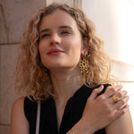 Poppy øreringe med sten og ferskvandsperler