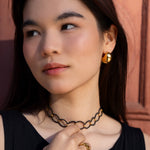 Quinn halskæde med sorte spinel sten