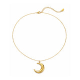 Titaniahalsband med hamrat månhänge